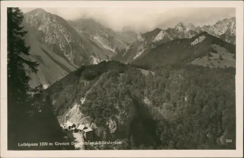 Postcard Bled Veldes Loiblpass Grenze Deutschland-Südslavien 1939