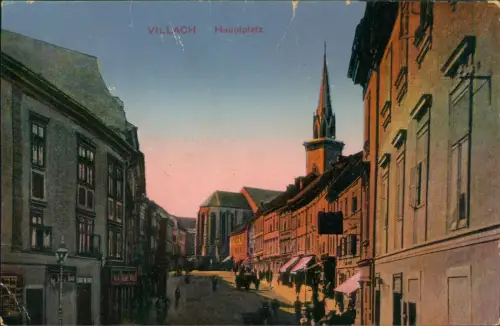 Ansichtskarte Villach Hauptplatz Stadtleben 1911