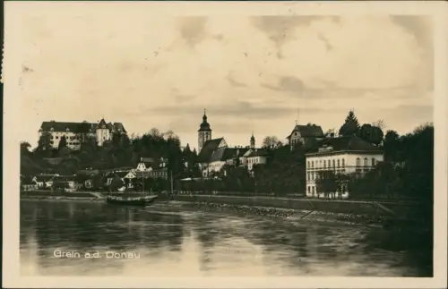 Ansichtskarte Grein an der Donau Stadt Uferpartie - Fotokarte 1930