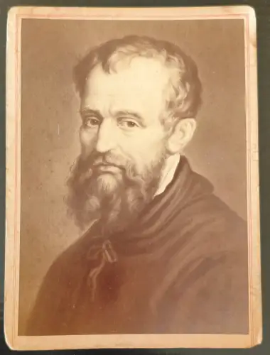 Porträt des Renaissance-Genies Michelangelo Buonarroti 1900 Kabinettfoto