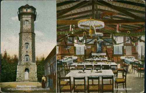 Scheibenberg (Erzgebirge) 2 Bild Königin Carola Turm Gesellschaftssaal 1920