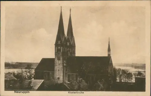 Ansichtskarte Neuruppin Klosterkirche - Fernblick 1918