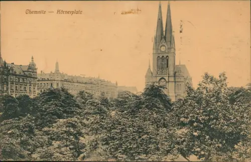 Ansichtskarte Chemnitz Körnerplatz 1915