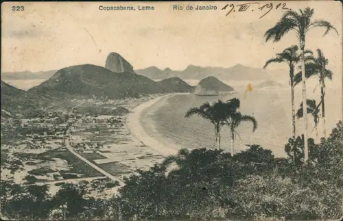 Postcard Rio de Janeiro Copacabana, Leme 1912