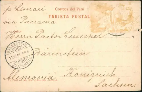 Postcard Lima Kirmes Rummel Riesenrad und Stadt 1901   Peru
