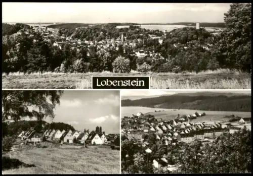 Bad Lobenstein Mehrbildansicht mit Stadtpanorama und Wohnsiedlungen 1987