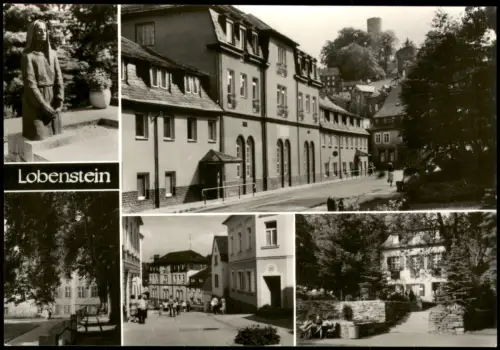 Bad Lobenstein Mehrbildansicht mit Stadtansichten, Bergfried und Denkmal 1987