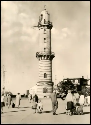 Ansichtskarte Warnemünde-Rostock Strandpromenade mit Leuchtturm 1968