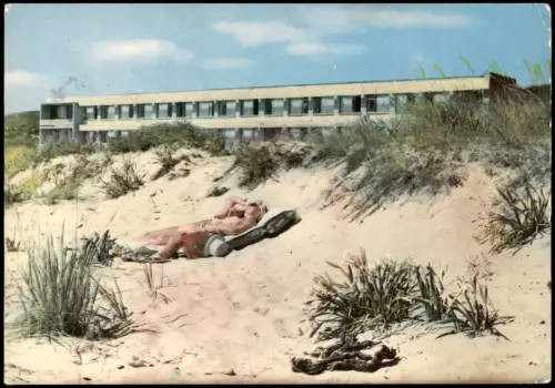 Postcard Sosopol Созопол Hotel Kavatzite, nackt am Strand 1965