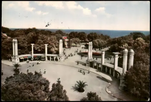 Postcard Warna Варна Eingang zum Meeresgarten 1962