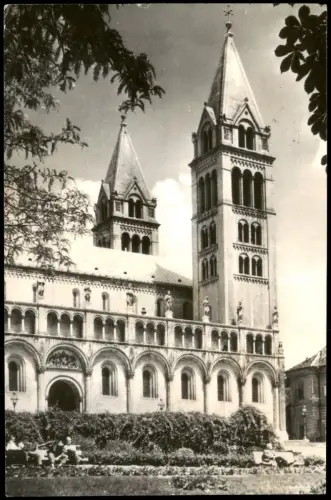 Postcard Fünfkirchen Pécs (Pečuh) Kathedrale St. Peter und Paul 1959
