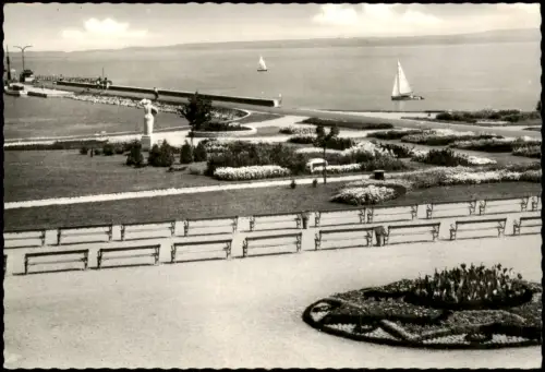 Kesthell Keszthely Uferpromenade mit Parkanlage und Segelbooten 1966
