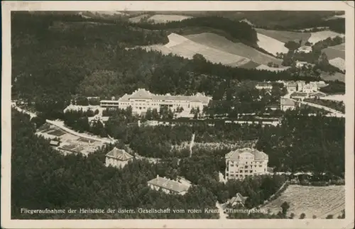 Ansichtskarte Grimmenstein Luftbild Heilstätte vom roten Kreuz 1929