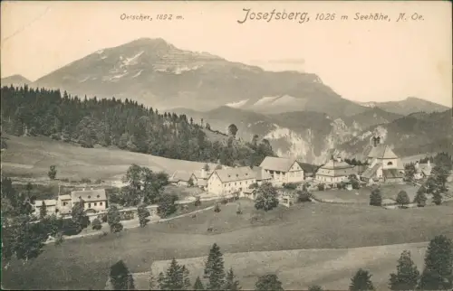 Ansichtskarte Josefsberg Niederösterreich Stadtpartie mit Oetscher 1912