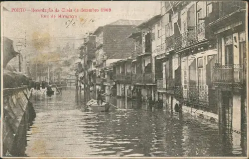 Postcard Porto Recordação da Cheia de dezembro Rua de Miragaya 1909