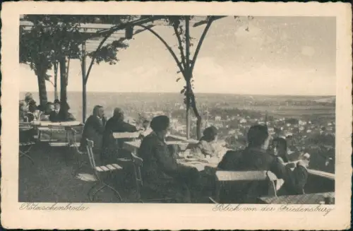 Niederlößnitz-Radebeul Berggaststätte Friedensburg Terrasse 1942