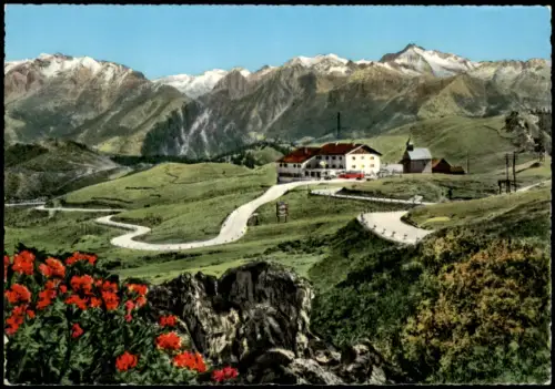 .Trentino-Südtirol Jaufenpass mit Panoramahütte und Kapelle 1955