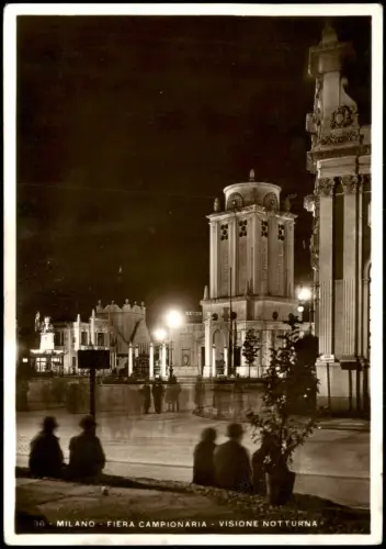 Cartolina Mailand Milano Fiera Campionaria, Visione Notturna 1935