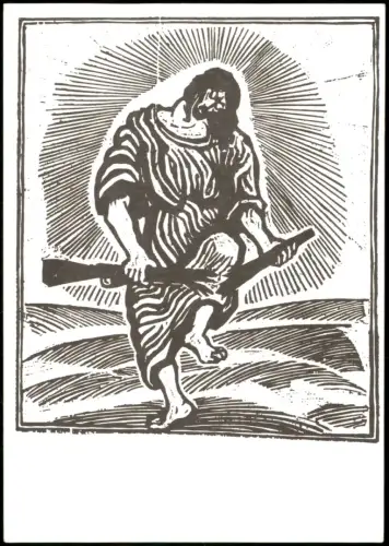 Ansichtskarte  Otto Pankok: Christus zerbricht das Gewehr 1982