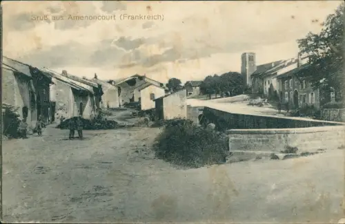 CPA Amenoncourt Soldaten in der Stadt 1915  Militaria Feldpoststempel