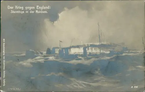 Ansichtskarte  Der Krieg gegen England U-Boote Marine 1916 Marine Schiffspost