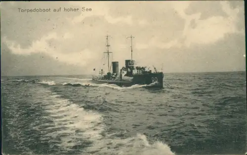 Ansichtskarte  Schiffe Marine Torpedoboot auf hoher See 1916  Marine Schiffspost