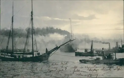Ansichtskarte  Schiffe Hafen Lotsenschiffe Dampfer 1905