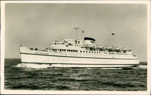 Ansichtskarte  Schiff Schifffahrt Fähre Deutschland Fotokarte 1961  Bordstempel