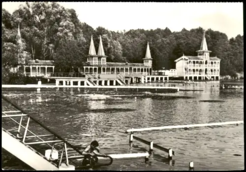 Postcard Hévíz-gyógyfürdő-Budapest Badeanlagen am Thermalsee 1974