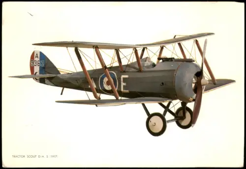 Ansichtskarte  Britischer Doppeldecker Airco DH.5 (Tractor Scout) 1965