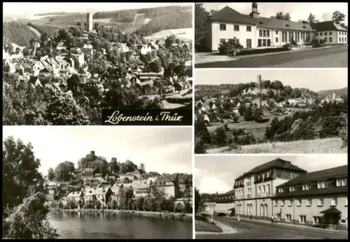 Bad Lobenstein Mehrbildansicht Lobenstein mit Stadtpanorama und Kurgebäuden 1987
