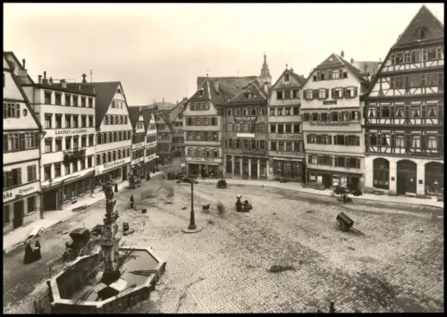Ansichtskarte Tübingen Marktplatz mit Schickhardt'schem Marktbrunnen 1904