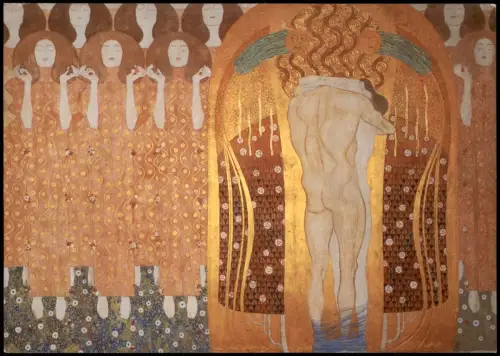 Ansichtskarte  Gustav Klimt: Beethovenfries - Chor der Paradiesengel 1980