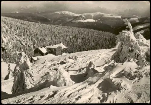 Spindlermühle Špindlerův Mlýn  Labská bouda (Elbefallbaude) im Winter 1956