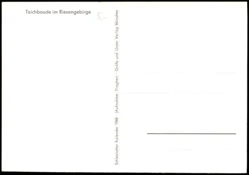 Postcard KARPACZ Riesengebirge Polen Teichbaude im Riesengebirge 1968