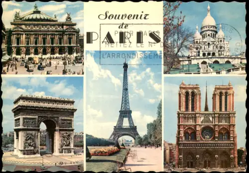 Paris MB Paris: Eiffelturm, Notre-Dame, Sacré-Cœur, Arc de Triomphe, Opéra 1955