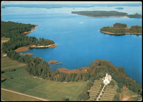 Postcard Odensjö Kirche am See Bolmen 1973