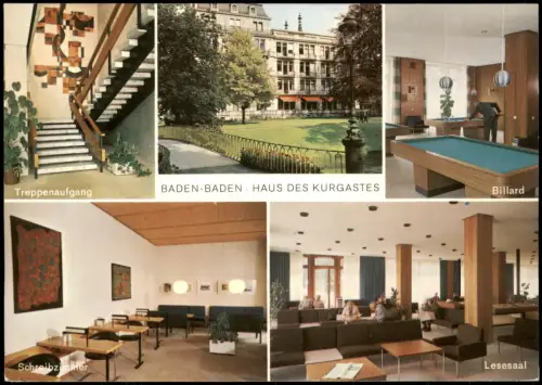 Ansichtskarte Baden-Baden Haus des Kurgastes mit Innenansichten 1970