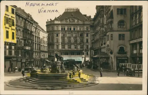 Ansichtskarte Wien Neuer Markt Fotokarte teilcoloriert 1929