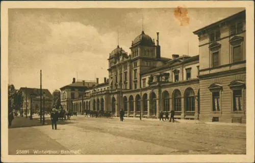 Ansichtskarte Winterthur Partie am Bahnhof 1921