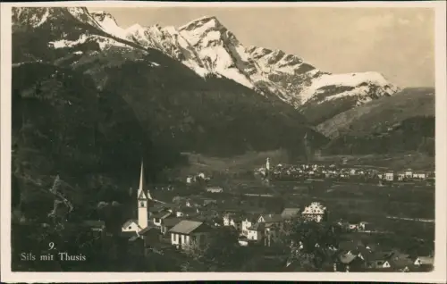 Ansichtskarte Sils im Engadin Segl Stadtblick Fotokarte 1930