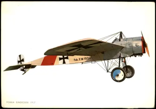 Ansichtskarte  Fokker E.III Eindecker Jagdflugzeug 1917
