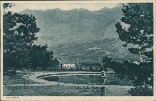 Postcard Makarska Macarsca Partie an der Stadt - Schwanenhaus 1932