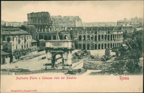 Cartolina Rom Roma Anfiteatro Flavio o Colosseo visto dal Palatino 1905