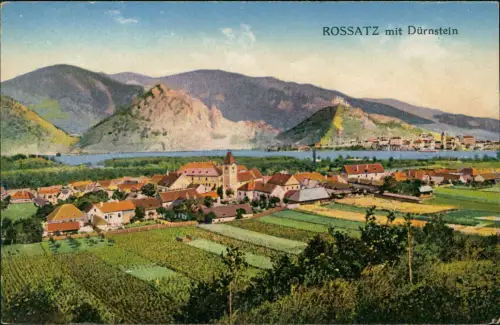Ansichtskarte Rossatz Donau Bz Krems Felder Stadt und Donau 1917