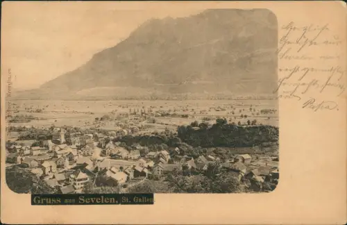 Ansichtskarte Sevelen SG Blick über die Stadt 1901  Kanton St. Gallen