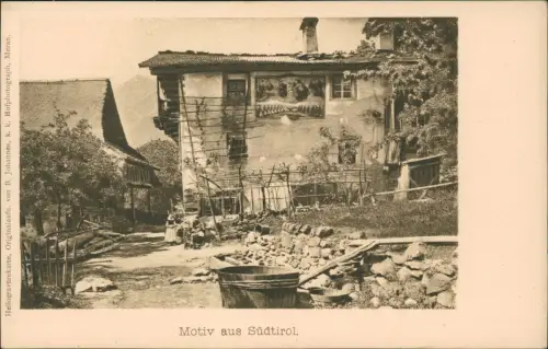 Cartolina .Trentino-Südtirol Motiv aus Südtirol. Straßenblick 1908