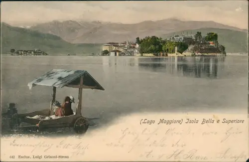 Cartolina Stresa Stresa Isola Bella Lago Maggiore Trettboot 1903