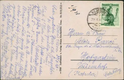 Ansichtskarte Sankt Radegund Stadt b. Graz 1944