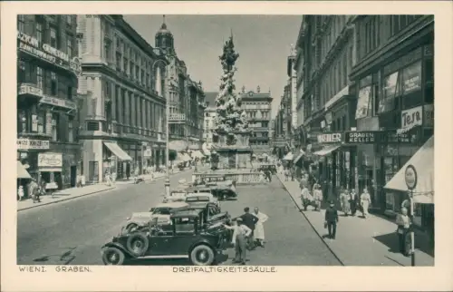 Ansichtskarte Wien Graben Grabenkeller Autos 1942